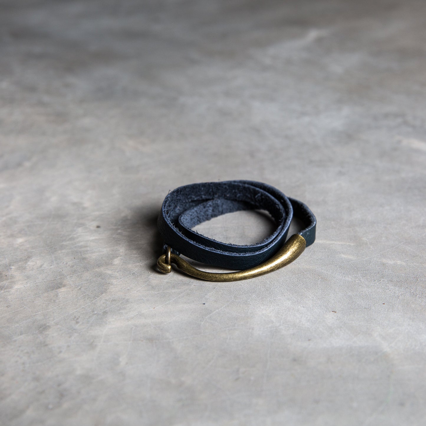 navy leather wrap bracelet