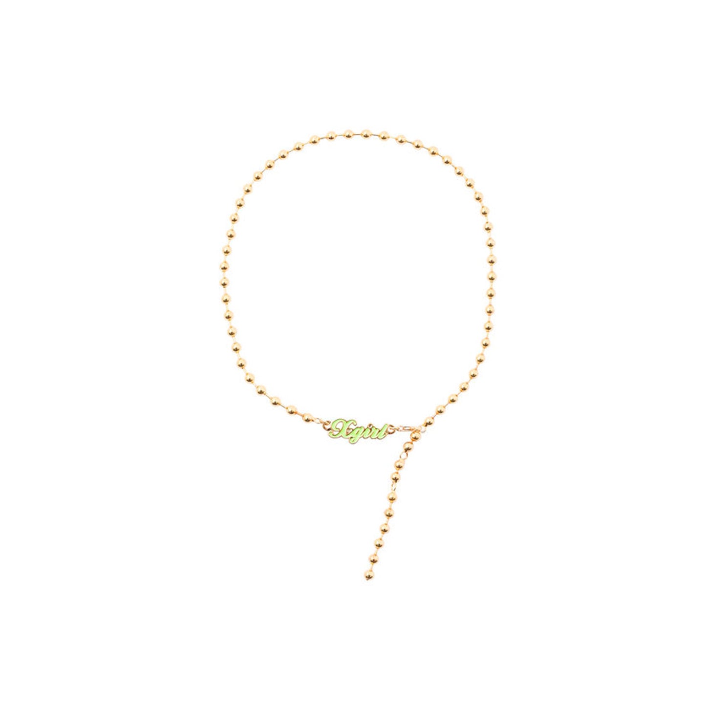 X Girl Womens Ball Chain Necklace (Gold)