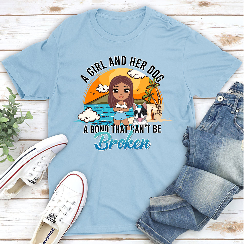 Girl And Dog 1 - Personalized Custom Unisex T-shirt