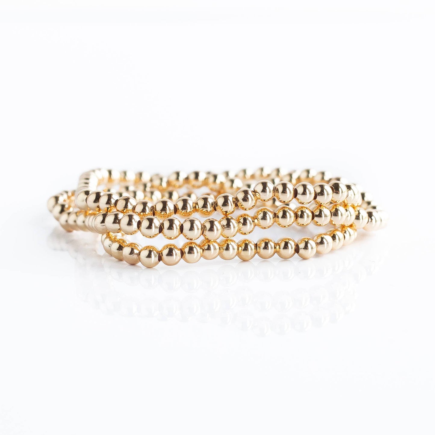 Layering Bracelets-4mm Wrap, Gold Stacking Bracelets
