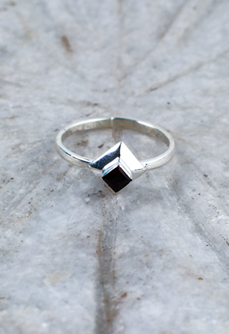 Square Small Assorted Stones Ring - Ishka