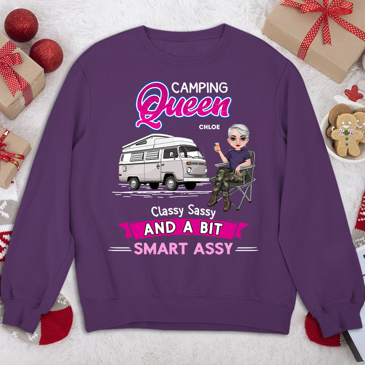 Camping Queen - Personalized Custom Sweatshirt