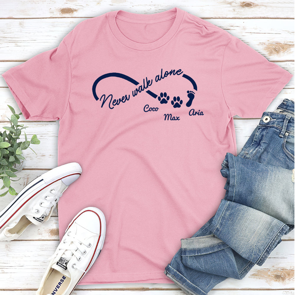 Never Walk Alone - Personalized Custom Unisex T-shirt