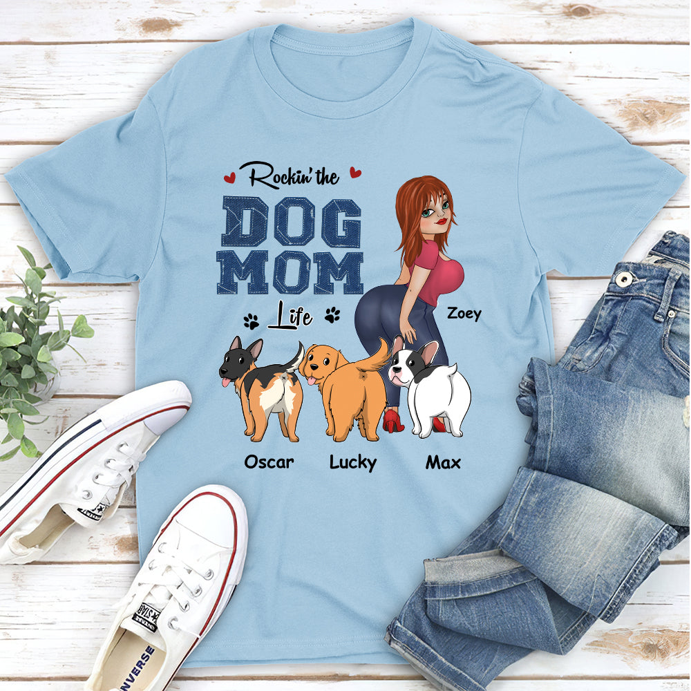 Dog Mom Blue Denim - Personalized Custom Unisex T-shirt
