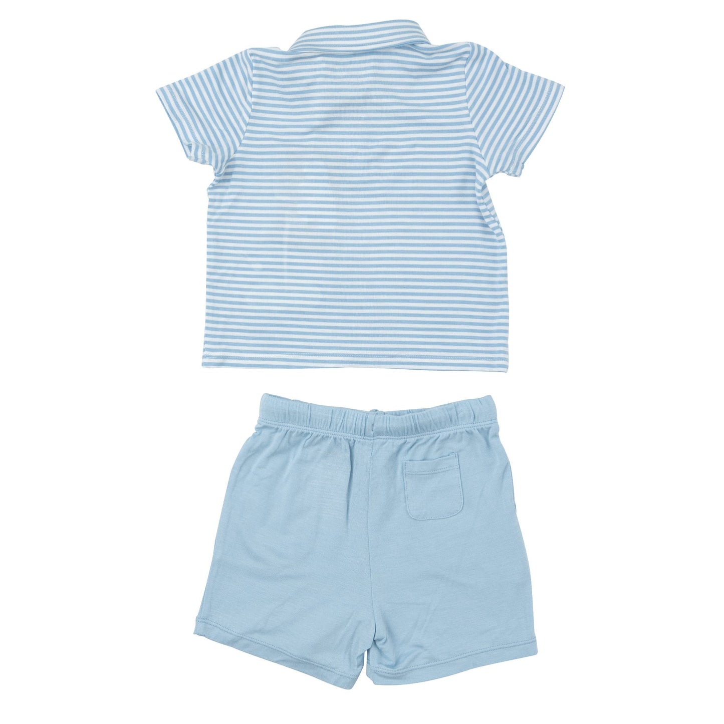 Angel Dear Polo Shirt & Short Set | Dream Blue Stripe