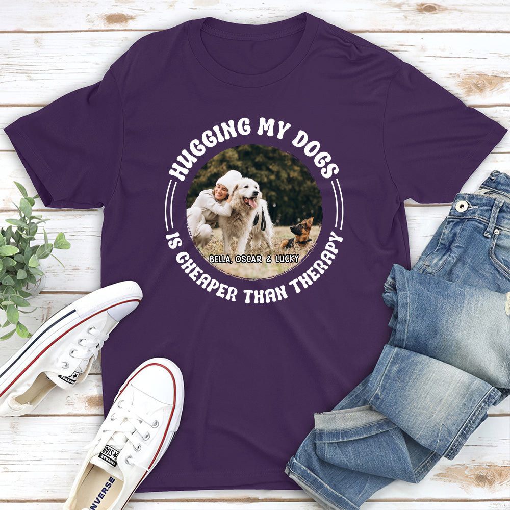 Hugging My Dog Photo - Personalized Custom Unisex T-shirt