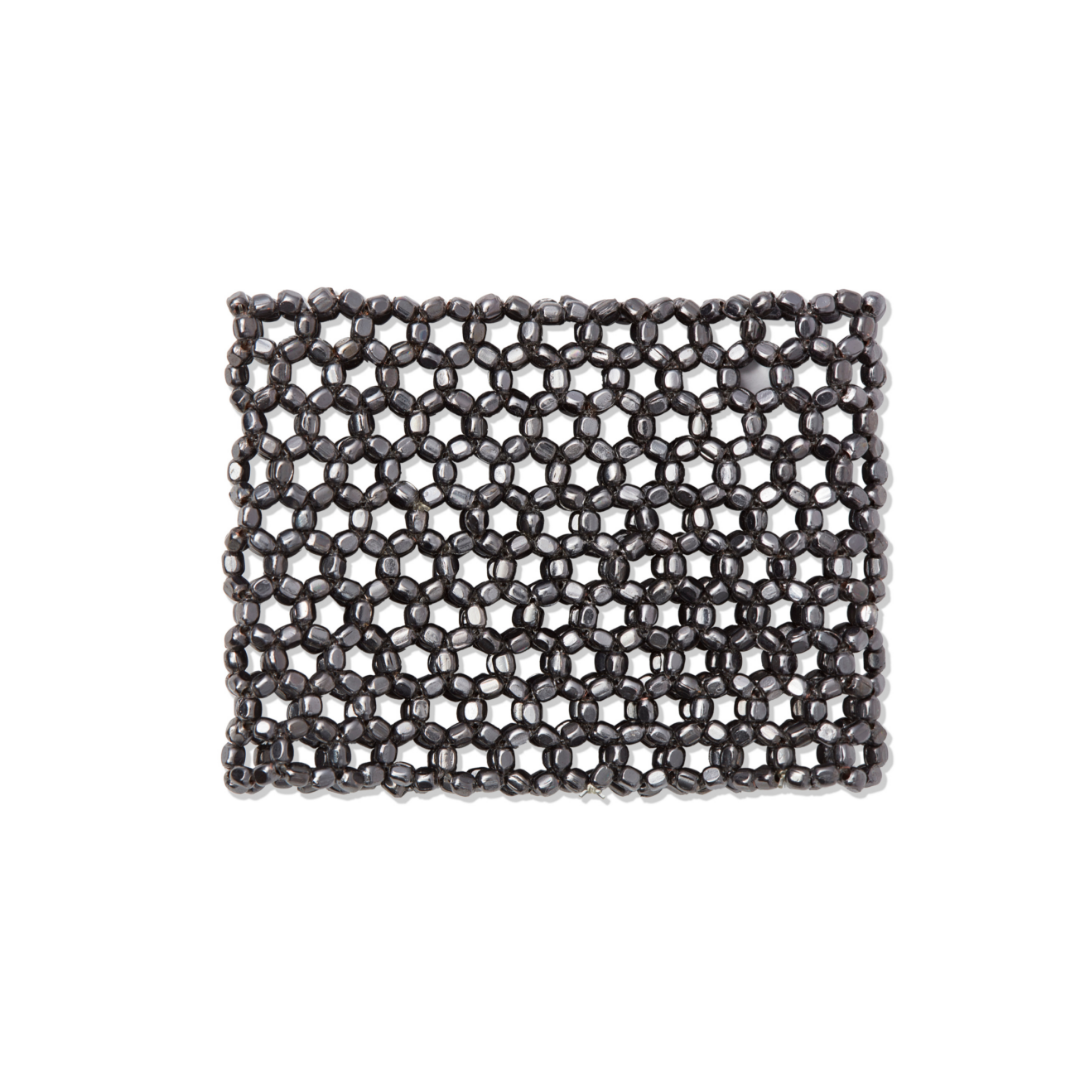 BEADED STRETCH GUNMETAL BRACELET| JEWELRY