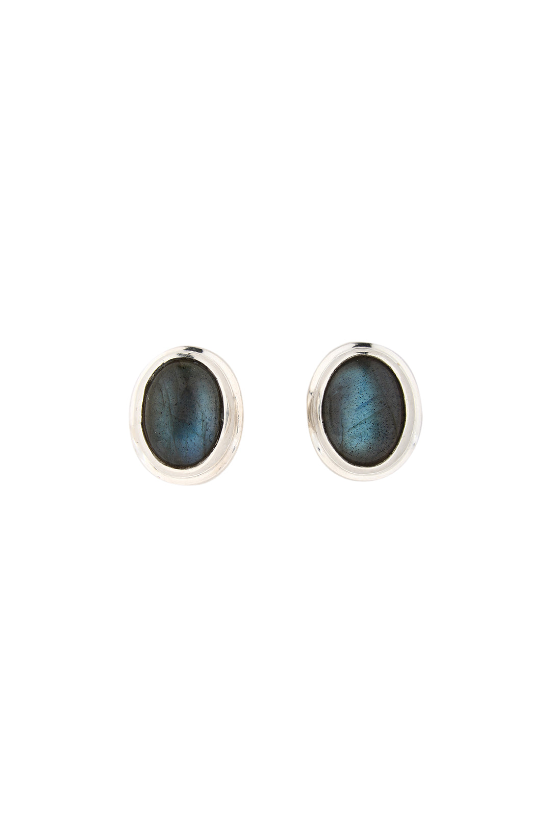 Earrings Studs Oval Simple Labradorite