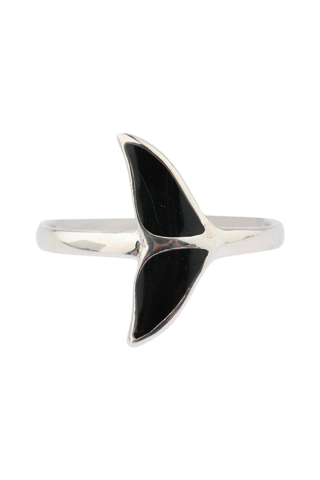 Whale Tail Epoxy Silver Ring
