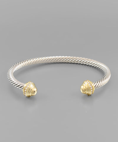 Cable & Crystal Trim Cuff