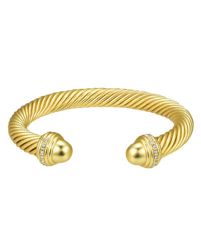 Crystal & Cable Cuff Bracelet