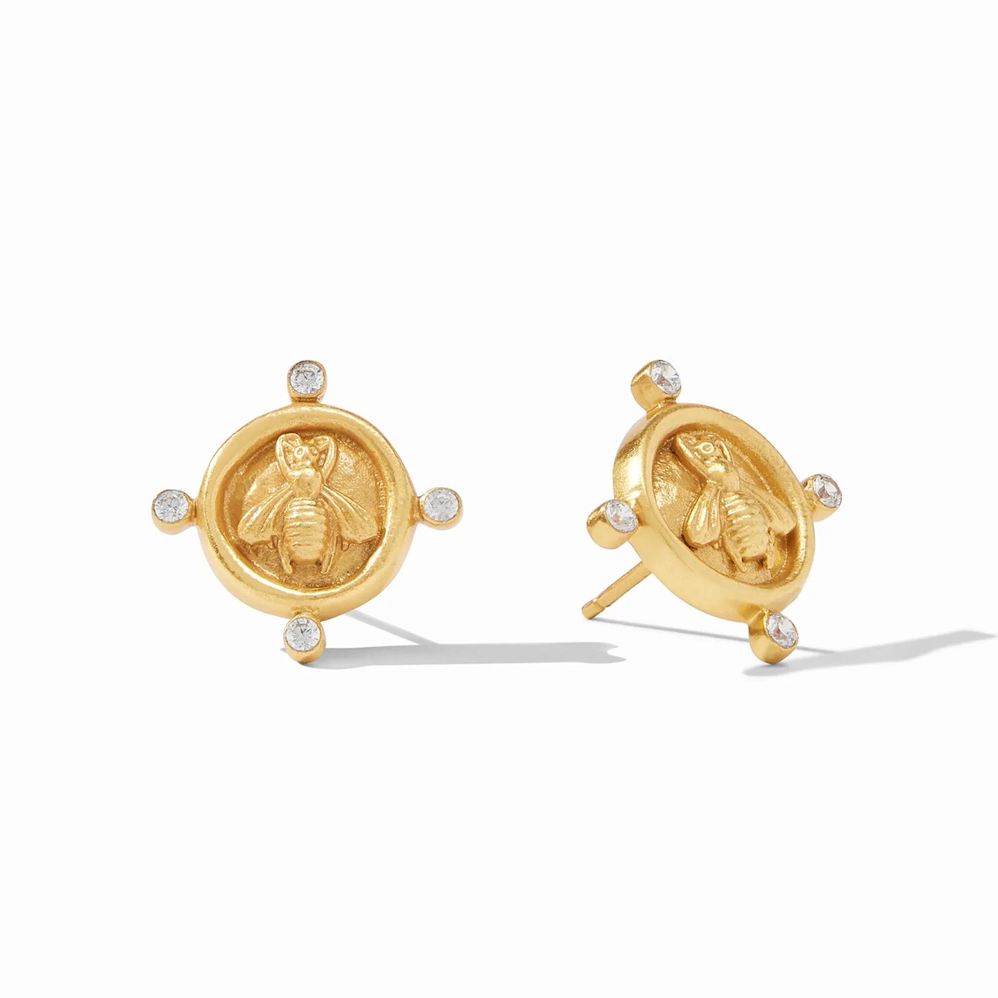 Bee Cameo Stud Gold CZ