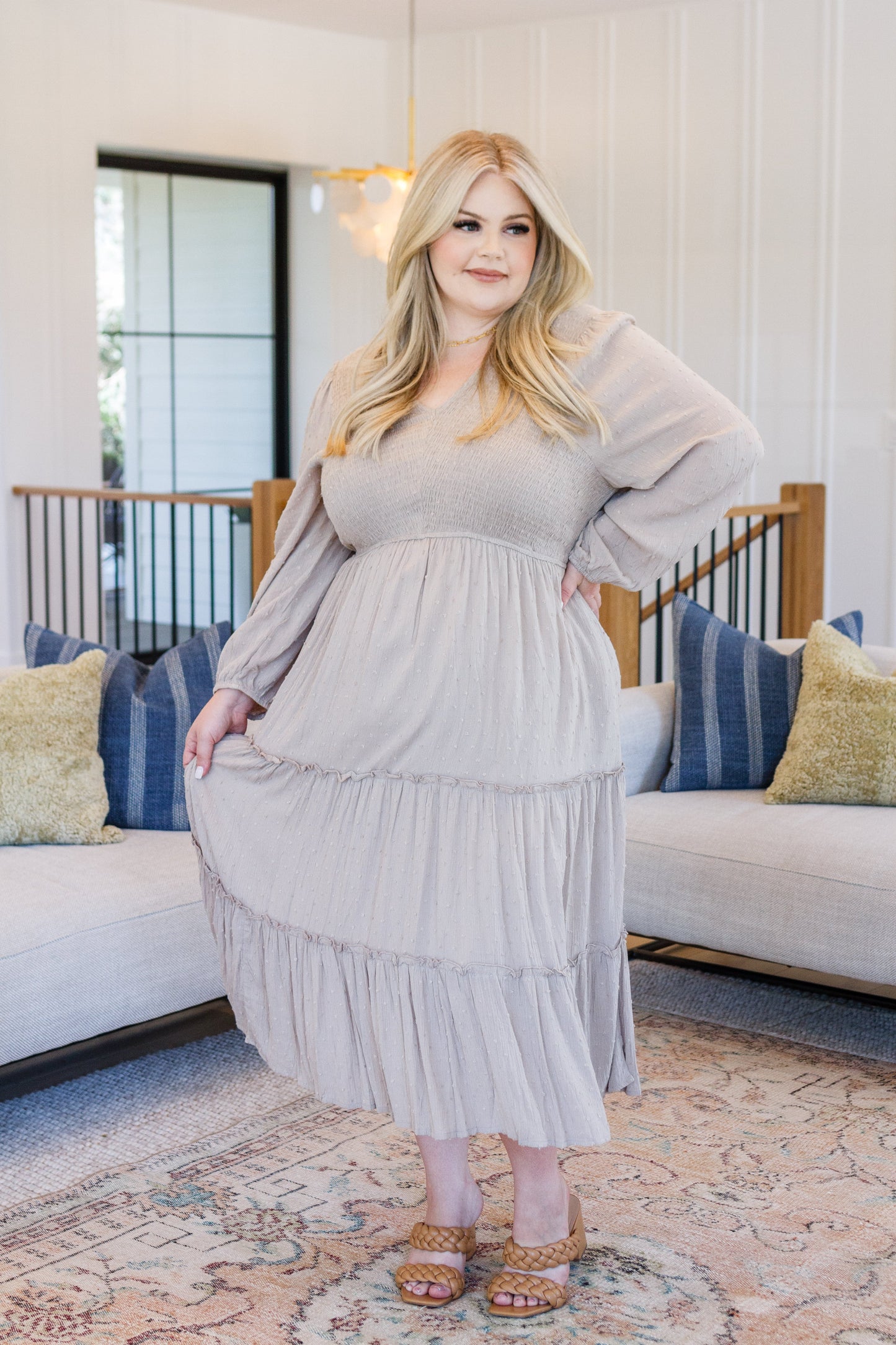 Hazel Blues® | Easy Come, Easy Go Tiered Midi Dress