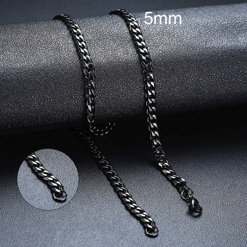 Chain Necklace for Men Women, Stainless Steel Curb Link Chain