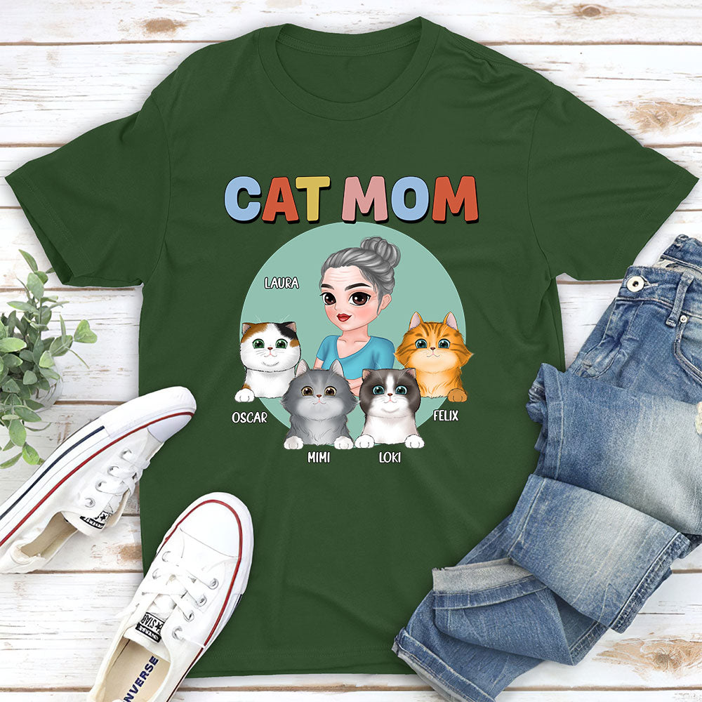 Cat Mom - Personalized Custom Premium T-shirt