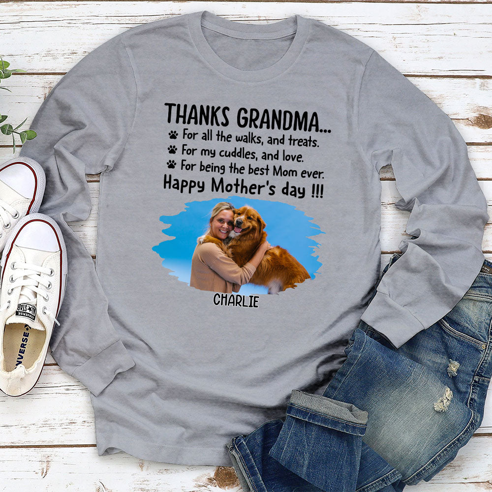 Thanks Mom Photo - Personalized Custom Long Sleeve T-shirt