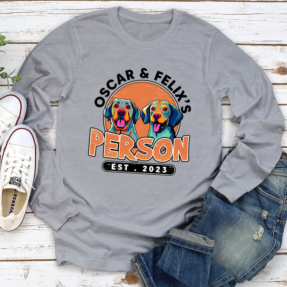 Pop Art Dog Person - Personalized Custom Long Sleeve T-shirt