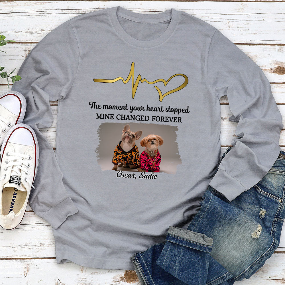The Moment Your Heart Stopped - Personalized Custom Long Sleeve T-shirt