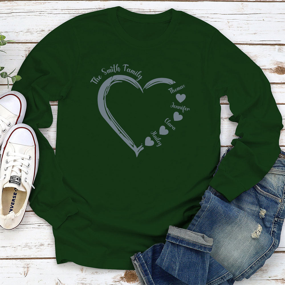 Heart Around You - Personalized Custom Long Sleeve T-shirt