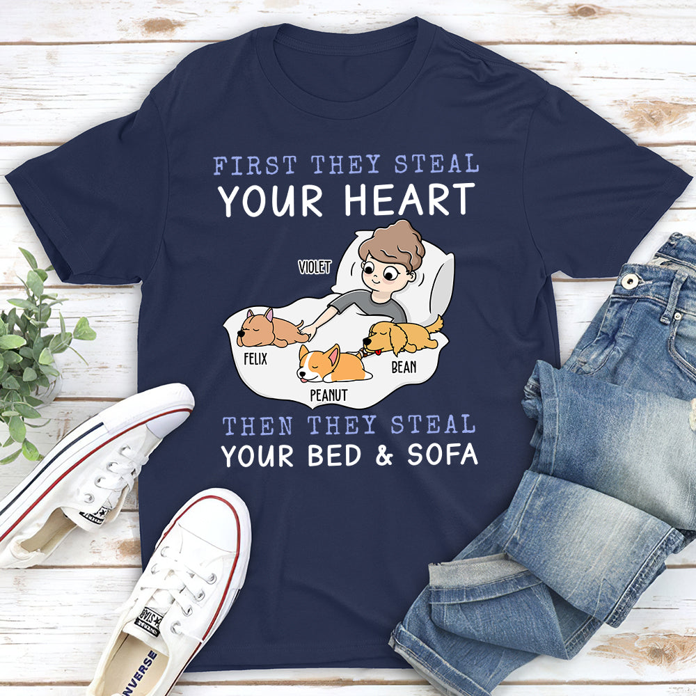 First They Steal Heart - Personalized Custom Unisex T-shirt