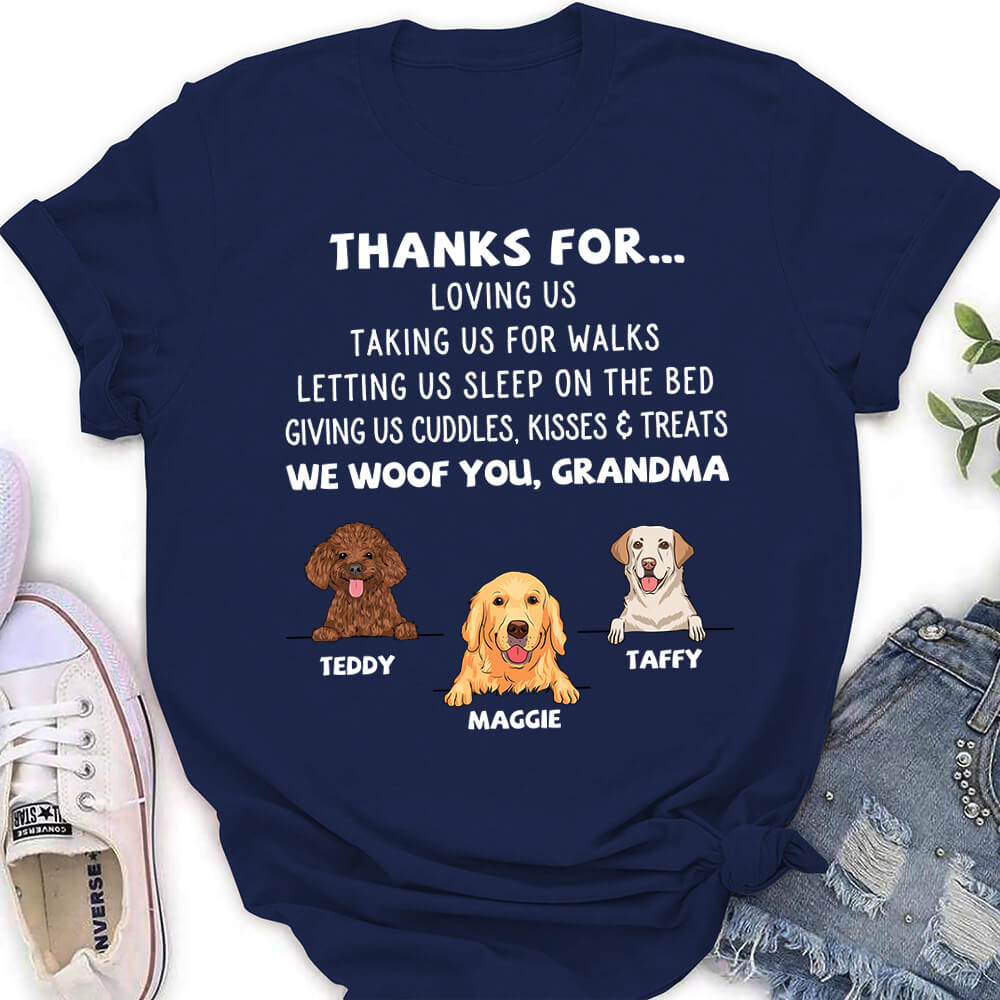 Dog Thanks For... - Personalized Custom Women's T-shirt