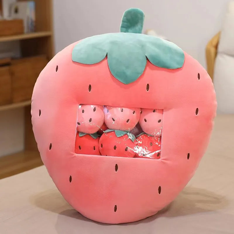 Some Small Toys Inside Cute Cartoon Fruit Plush Pillow Soft Stuffed Sofa Cushion Homdecor Pillow Backrest Children's Gift ShopOnlyDeal