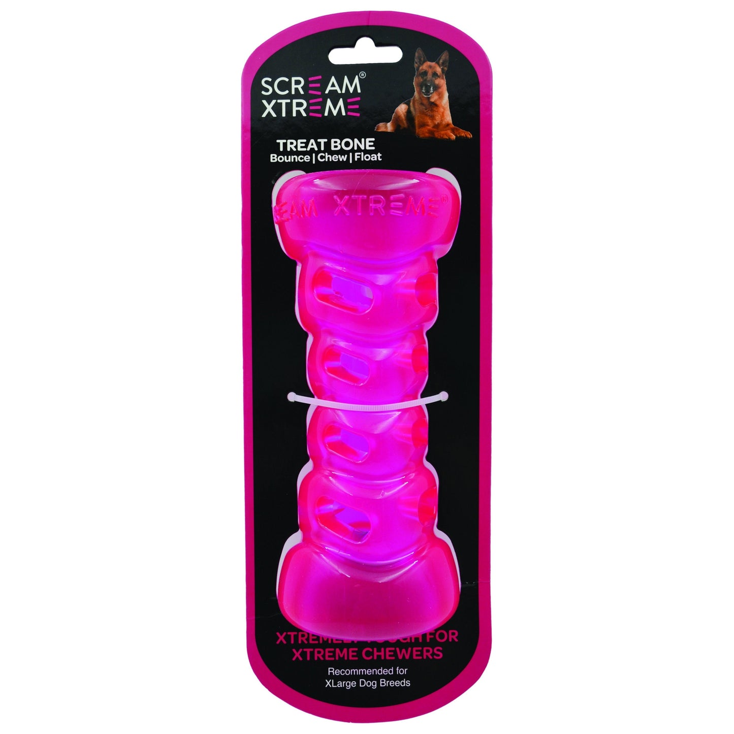 Scream Xtreme Treat Bone Extra Large Pink Dog Toy