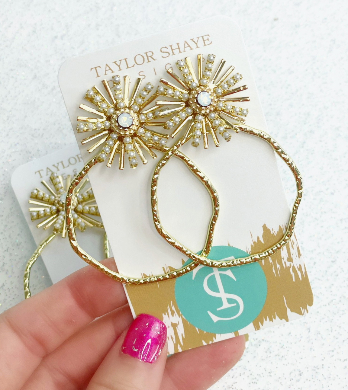 Taylor Shaye Designs Opal Sunburst Hoops