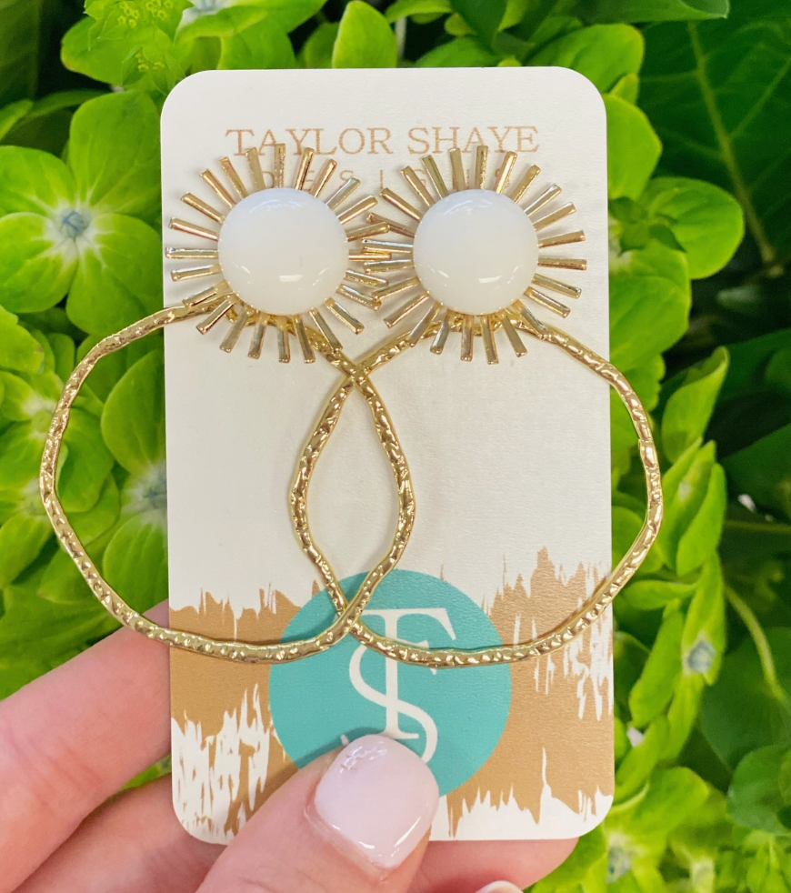 Taylor Shaye Designs Colorful Sunburst Hoops