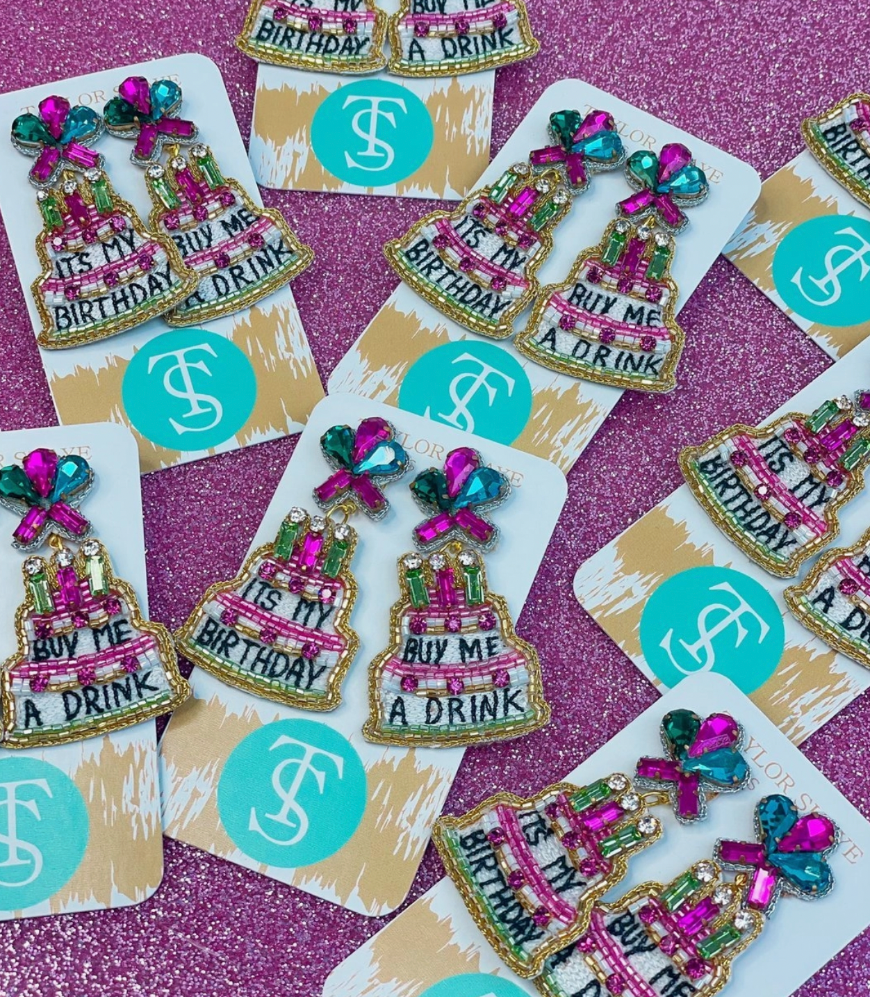 Taylor Shaye Designs Birthday Girl Beaded Earrings