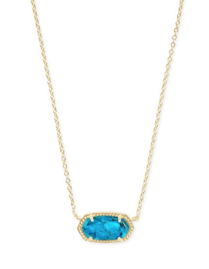 KENDRA SCOTT- Elisa Necklace in Gold Bronze Veined Turquoise