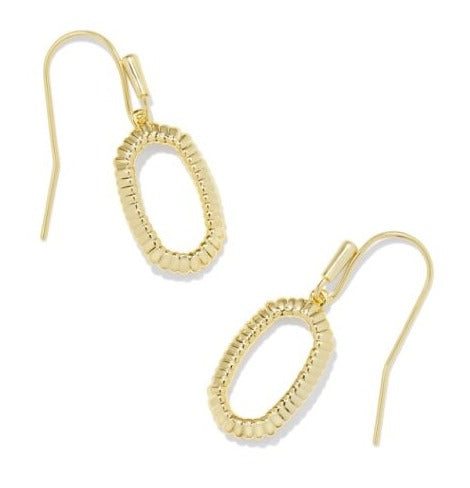 KENDRA SCOTT- Lee Ridge Open Frame Earrings in Gold Metal