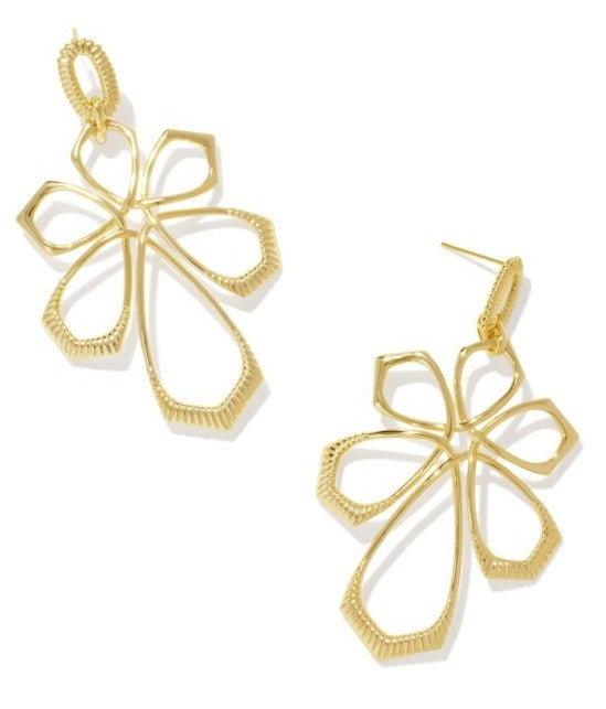 KENDRA SCOTT- Layne Statement Earrings in Gold Metal