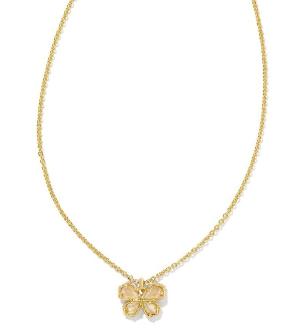 KENDRA SCOTT- Mae Gold Butterfly Pendant Necklace in Golden Abalone