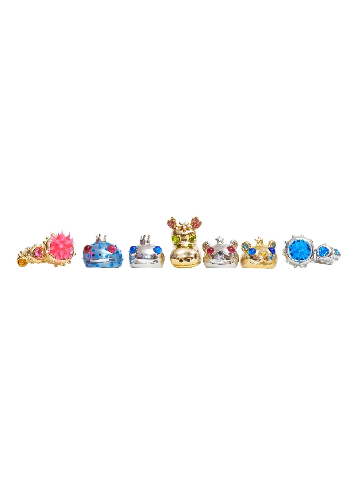 GOLD BLUE PRINCESS BEAR RING
