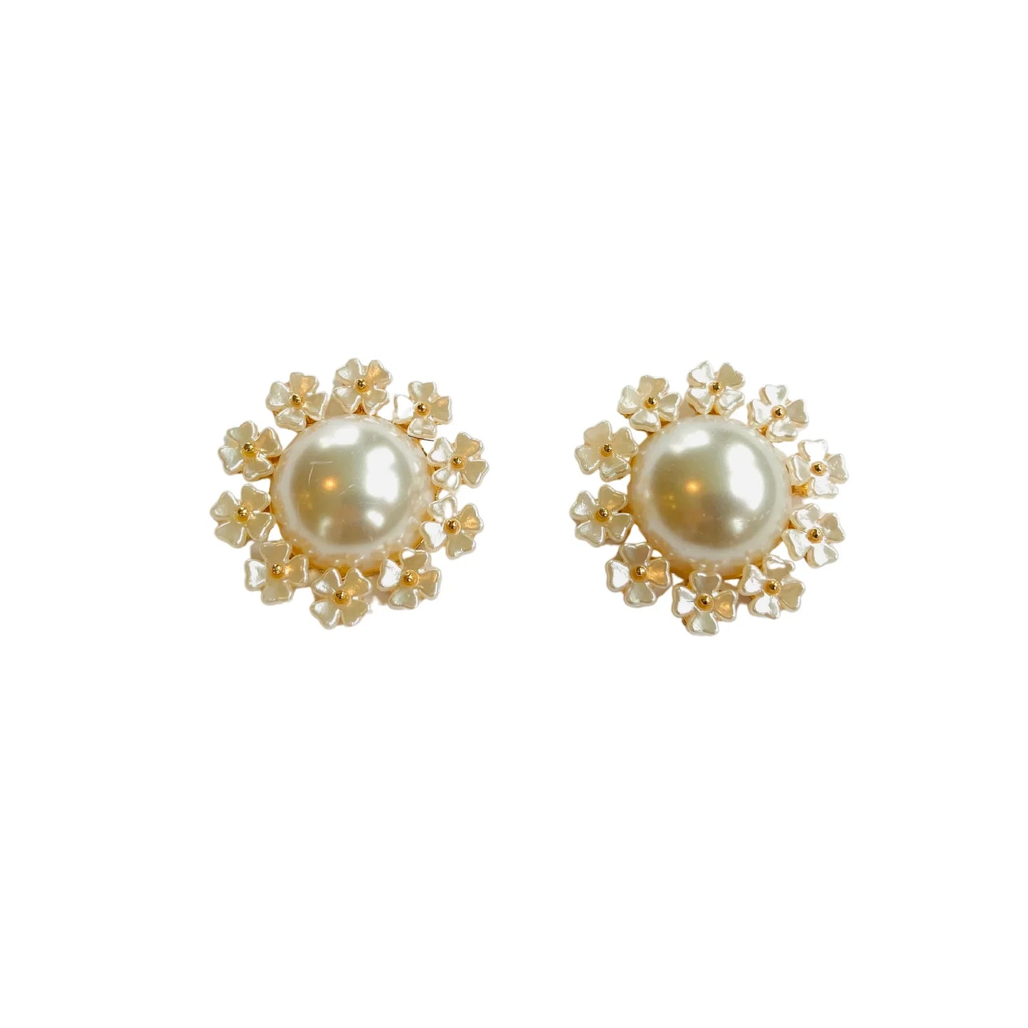Ovstud Oversized Pearl Circle Stud Earrings