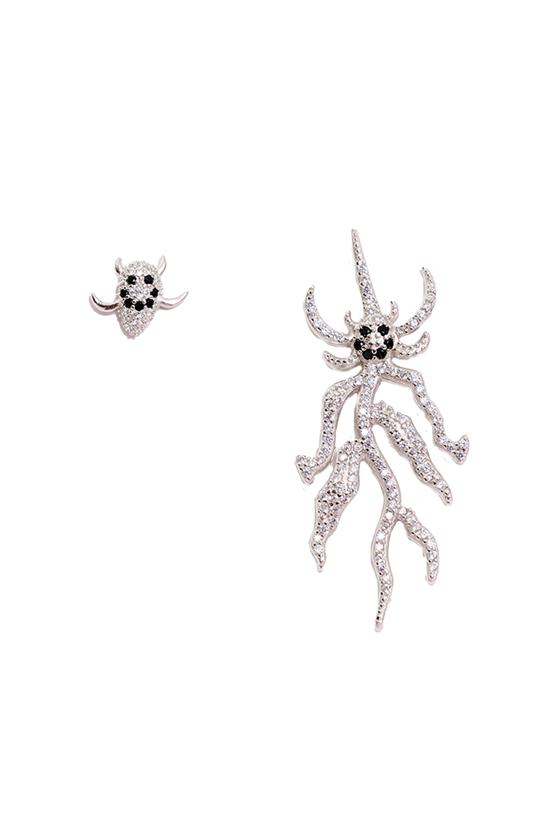 CRYSTAL SPIKE MONSTER MIX EARRING