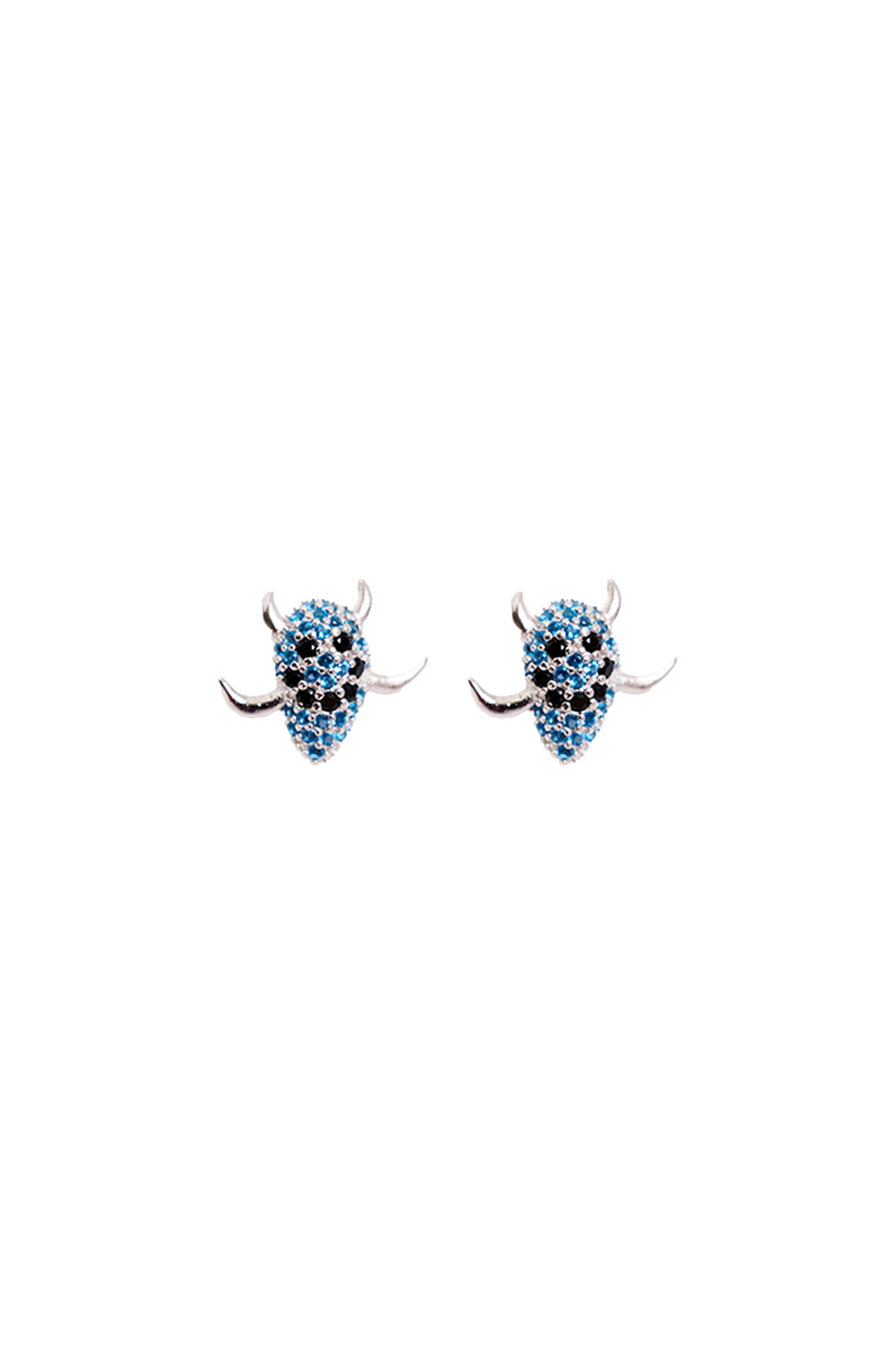 AQUAMARINE SPIKE MONSTER STUDS
