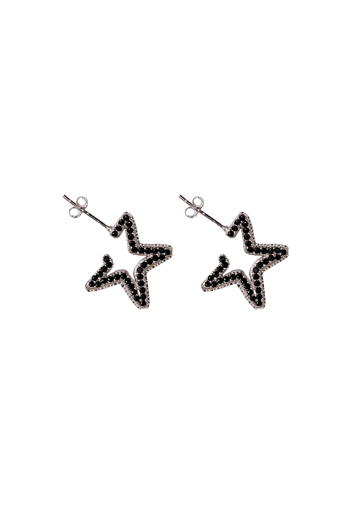 BLACK DIAMOND RHINESTONE STAR EARRINGS
