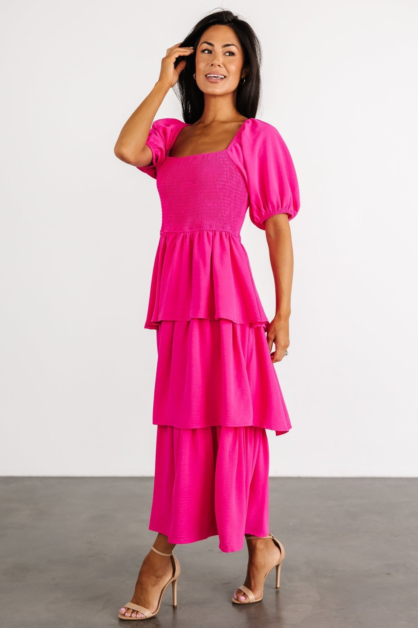 Ashbourne Tiered Dress | Hot Pink - Baltic Born
