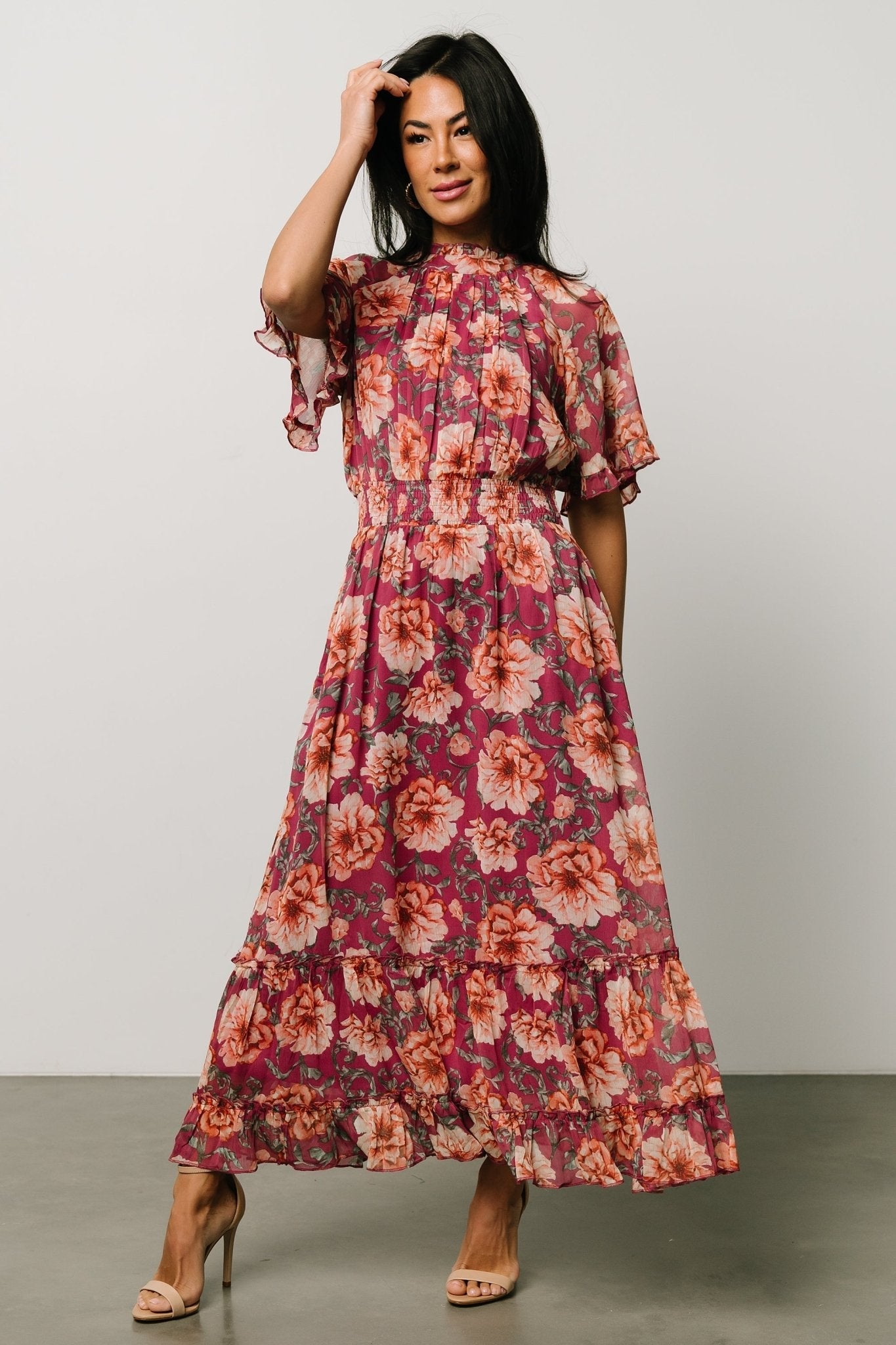 Ashton Maxi Dress | Deep Berry Floral - Baltic Born