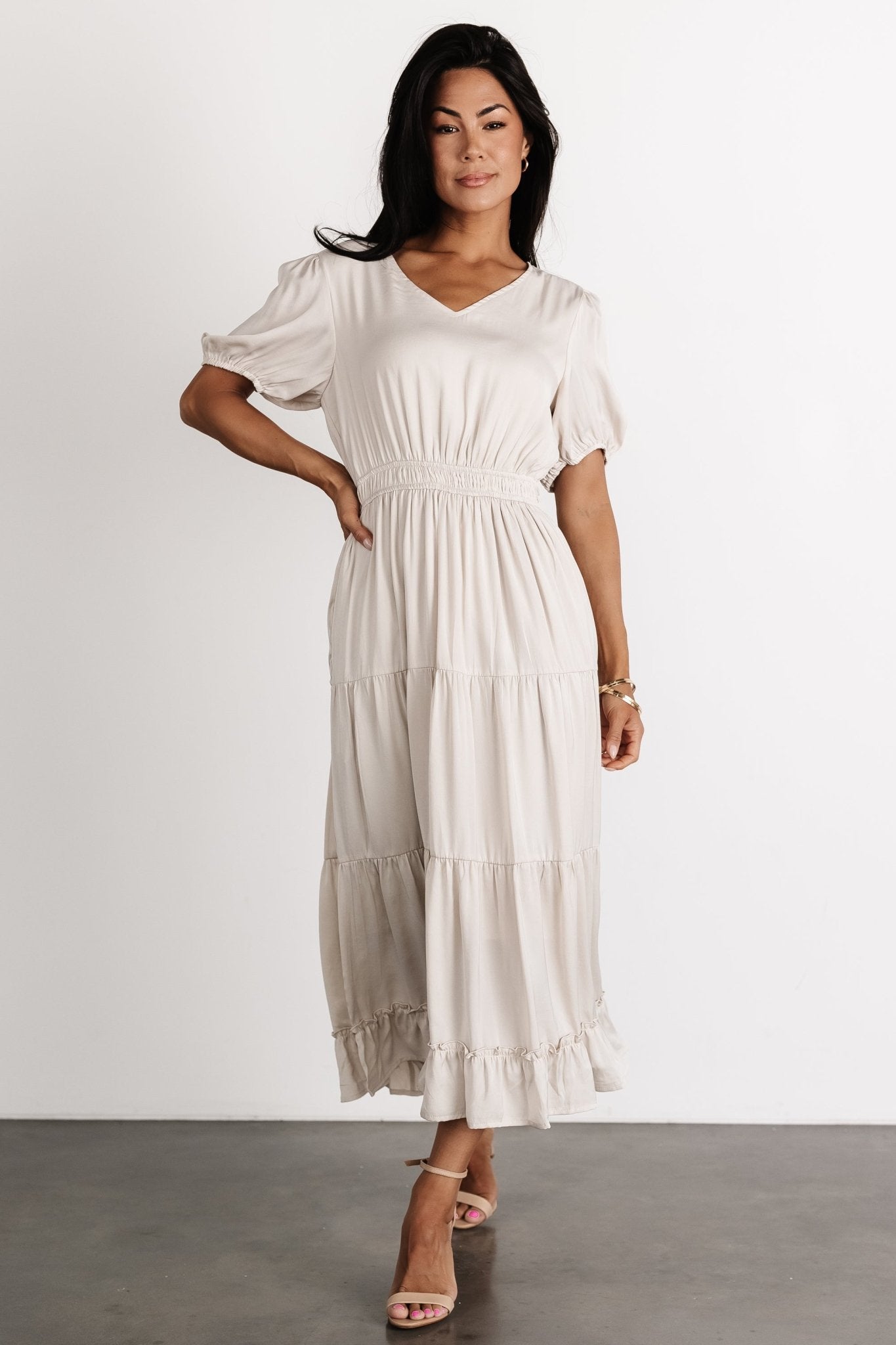 Astrid Midi Dress | Pale Ivory - Baltic Born