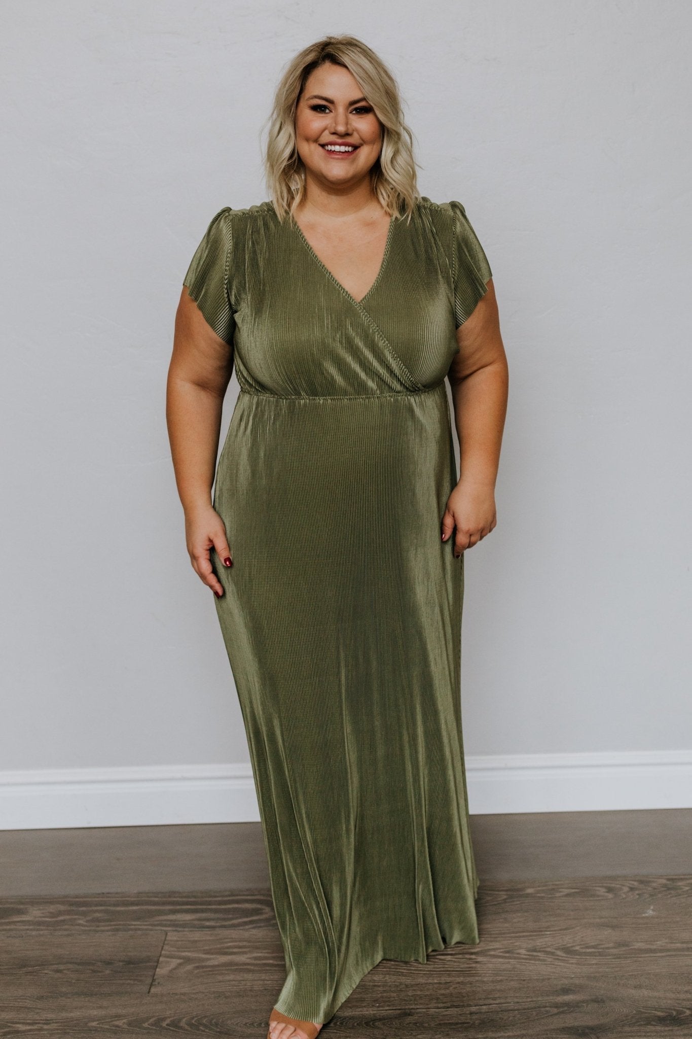 Athena Pleated Maxi Dress | Sage - Baltic Born