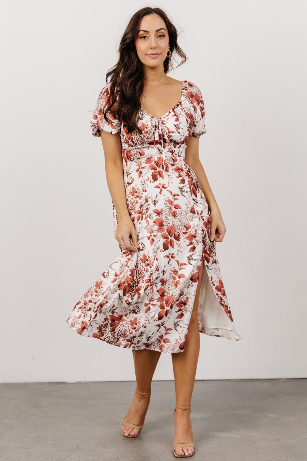 Cadence Midi Dress | Terracotta Floral - Baltic Born