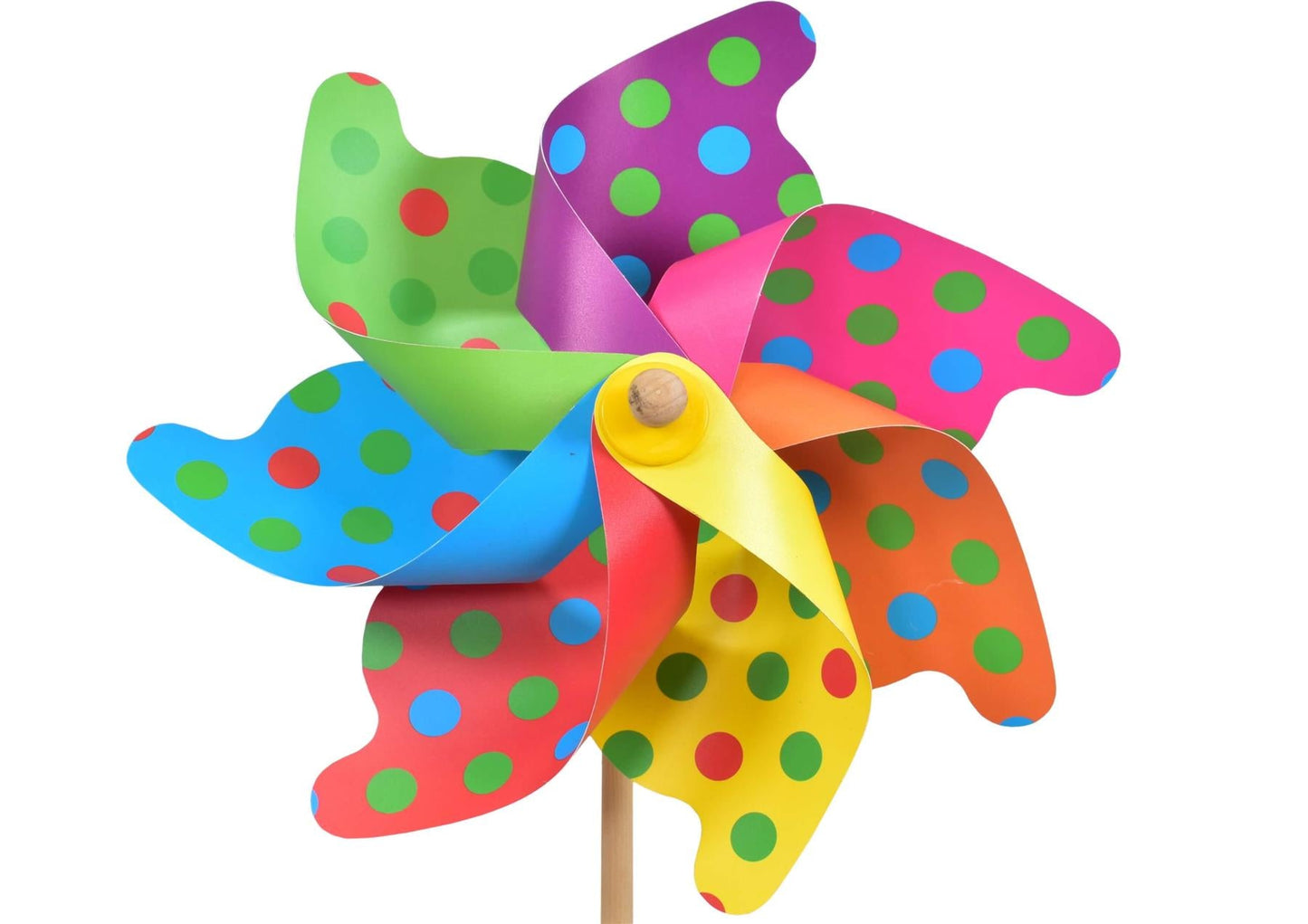 31cm Hot Colour Spotted Windmills - Assembled