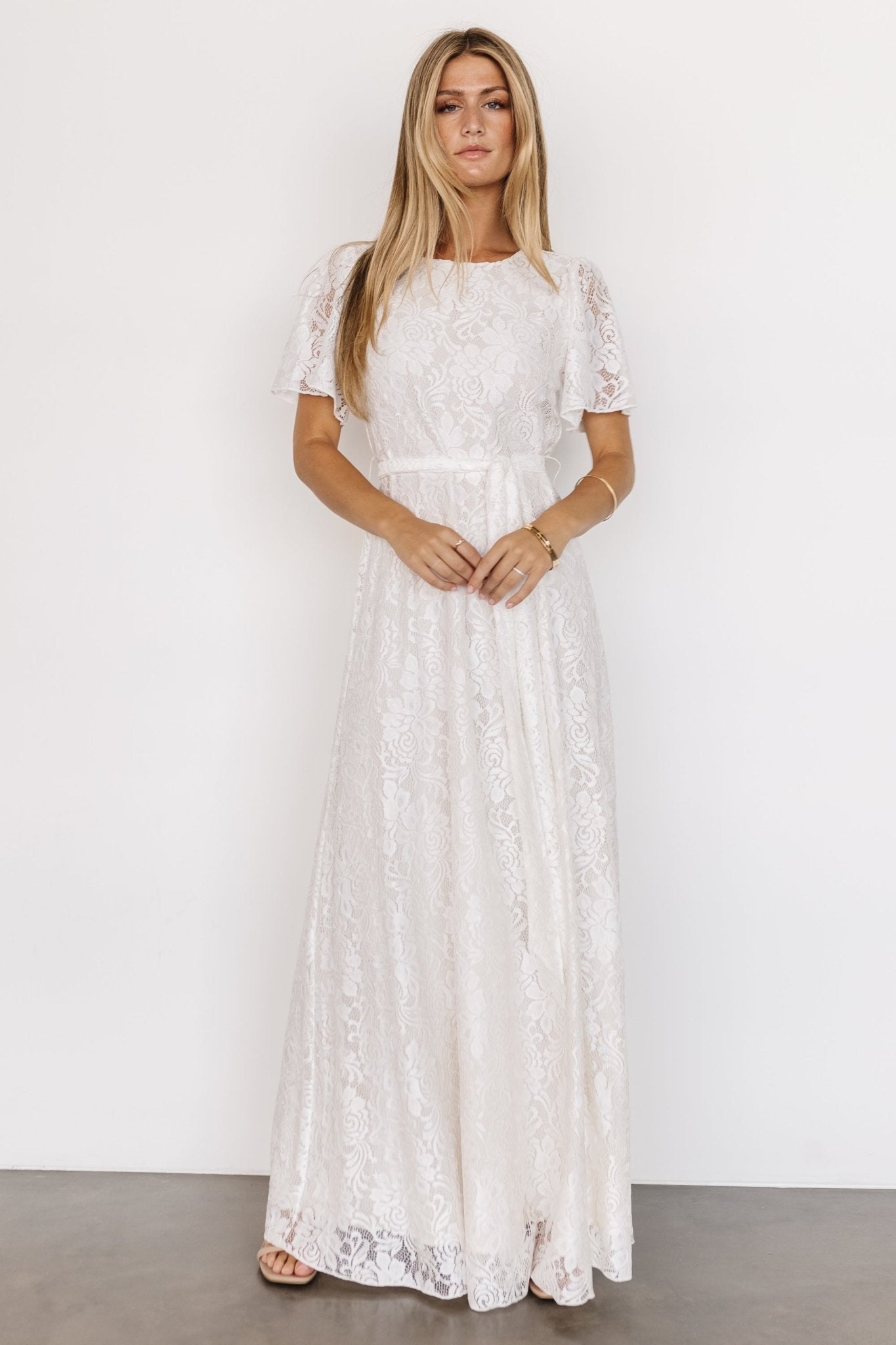 Claudia Lace Maxi Dress | Off White - Baltic Born
