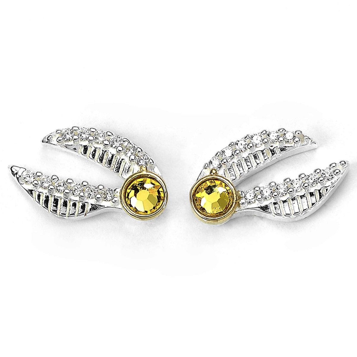 Harry Potter Golden Snitch Crystal Stud Earrings in Sterling Silver