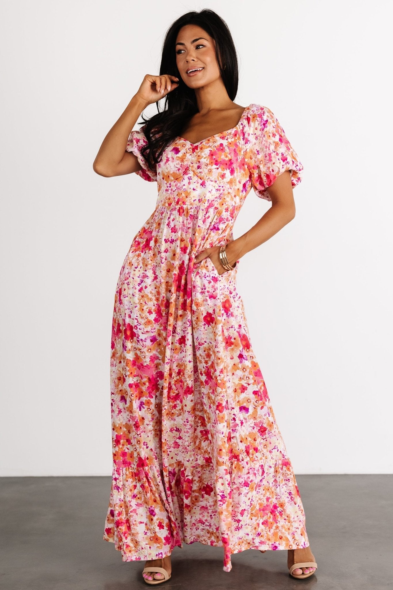Dalston Maxi Dress | Pink Multi Floral - Baltic Born