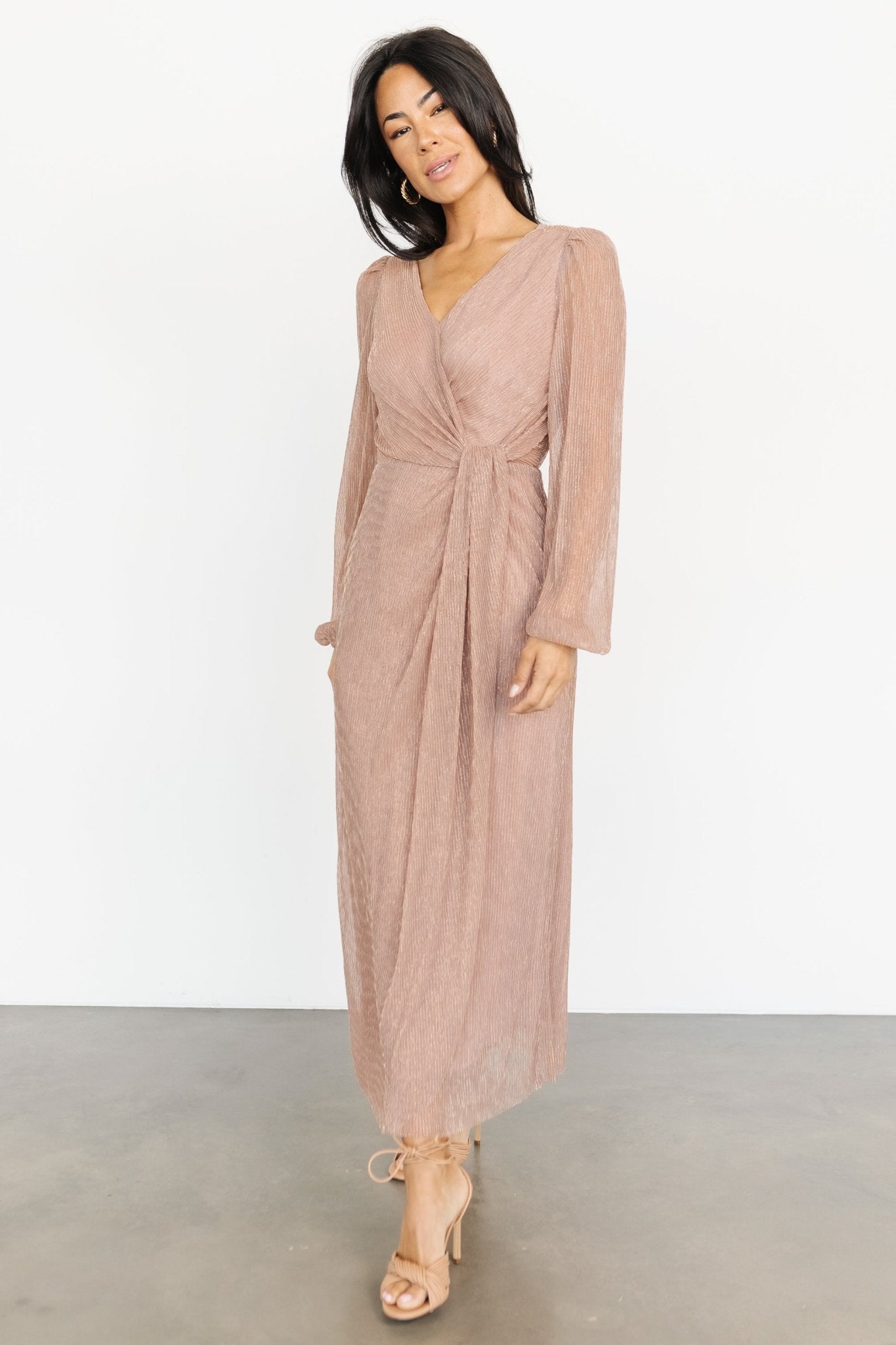 Devlyn Pleated Dress | Rose Shimmer - Baltic Born
