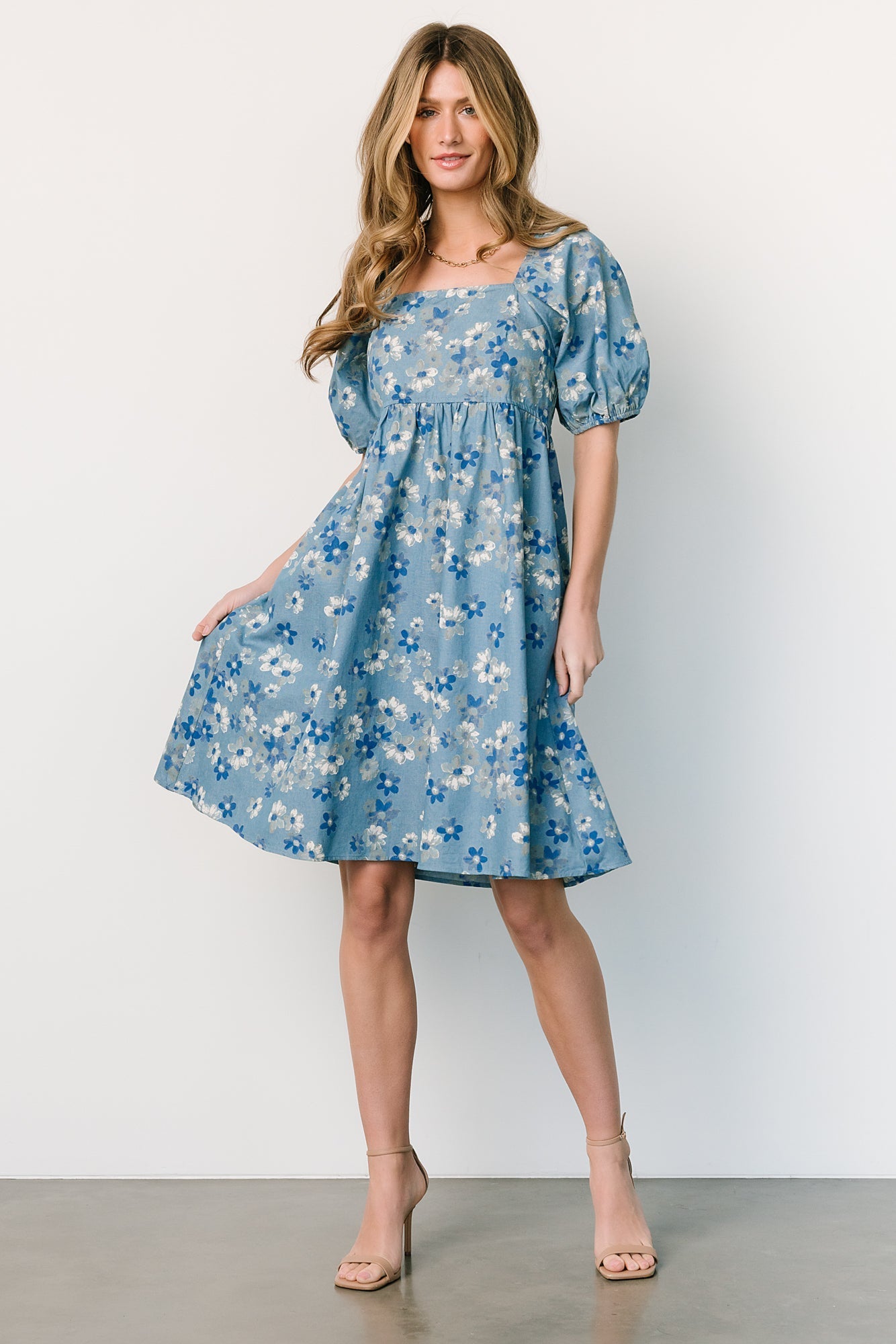 Dorothea Midi Dress | Denim Floral - Baltic Born
